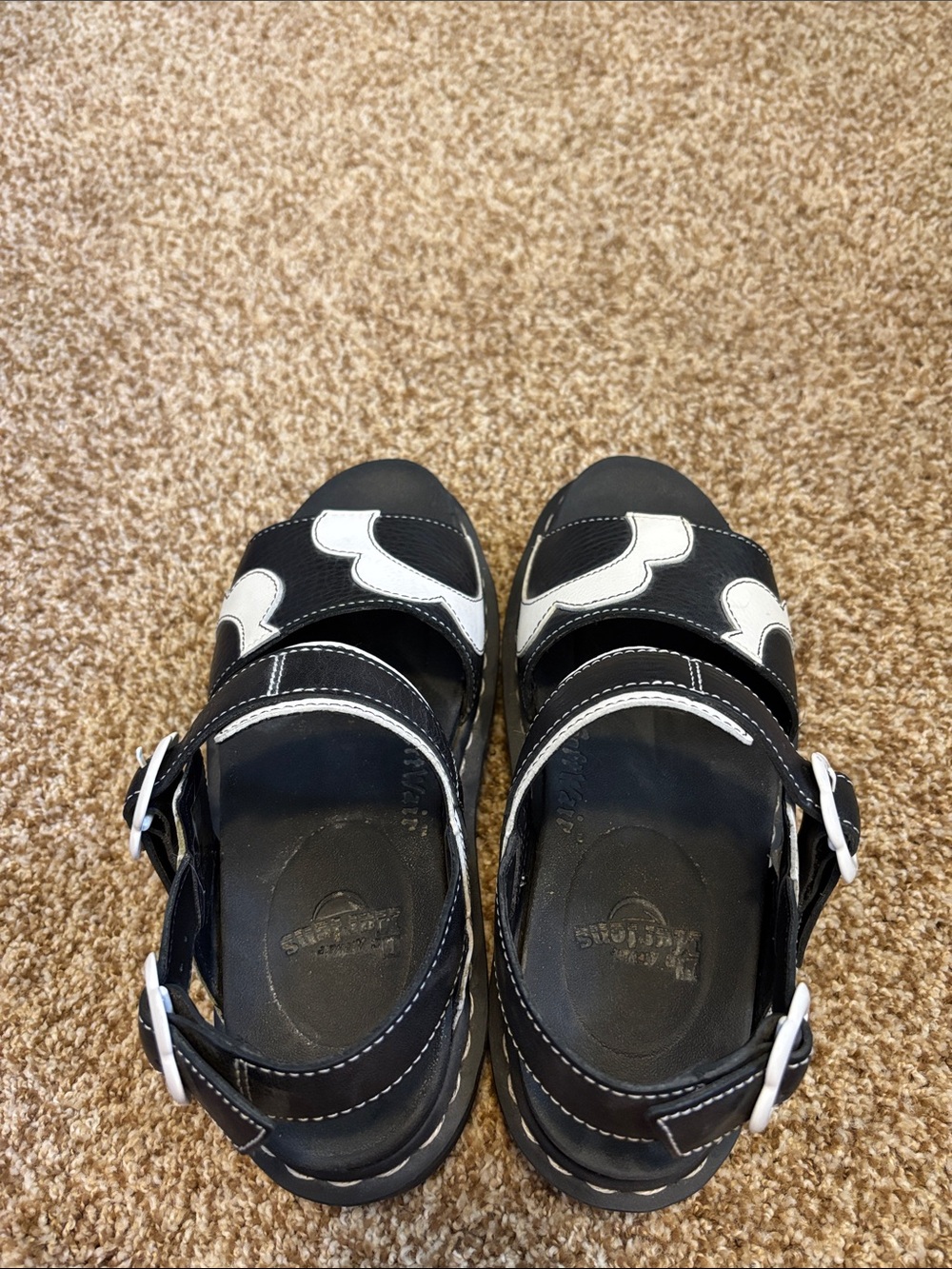 Dr. Martens || Voss Black and White Flower Platform Sandal Size 8 - Picture 6 of 10